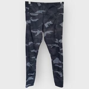 Athleta Black Camo Leggings Small 7 8 Tight Powerlift Zip Pockets
